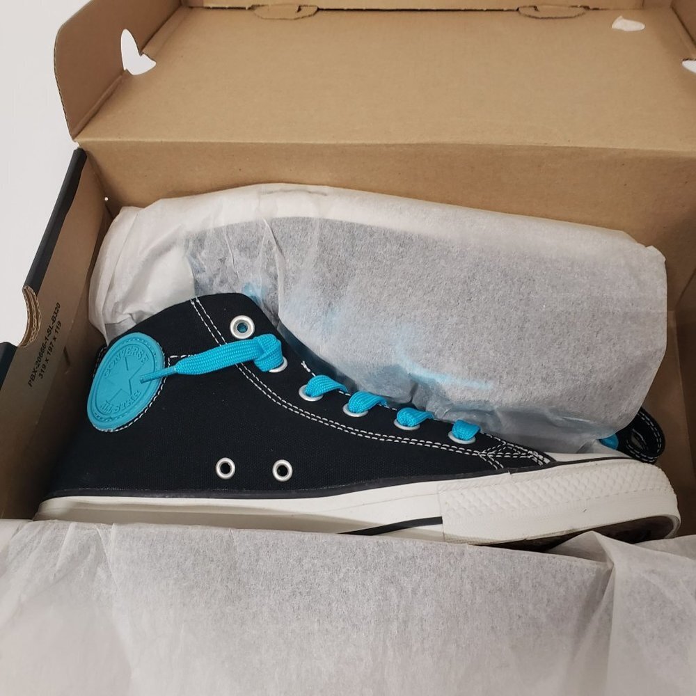 Converse Chuck Taylor Street Mid Mens Shoes Size 8 Color: Black/Blue - Picture 4 of 8